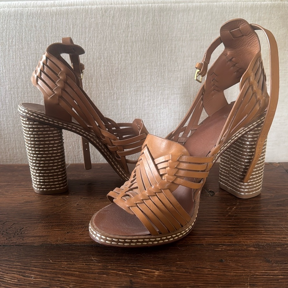 Tory Burch woven leather heels